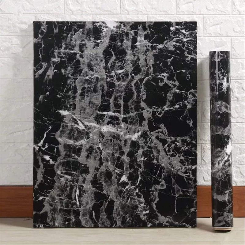 Yancorp Black Marble Contact Paper Black Peel and Stick Wallpaper Self Adhesive Countertop Removable Vinyl Wrap Bachsplash Shelf Liner (11.8" x 78.7") - Image 2